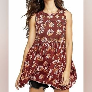 Free People Women’s Madison Cotton Printed Tunic Tank in Multi Combo. Si…